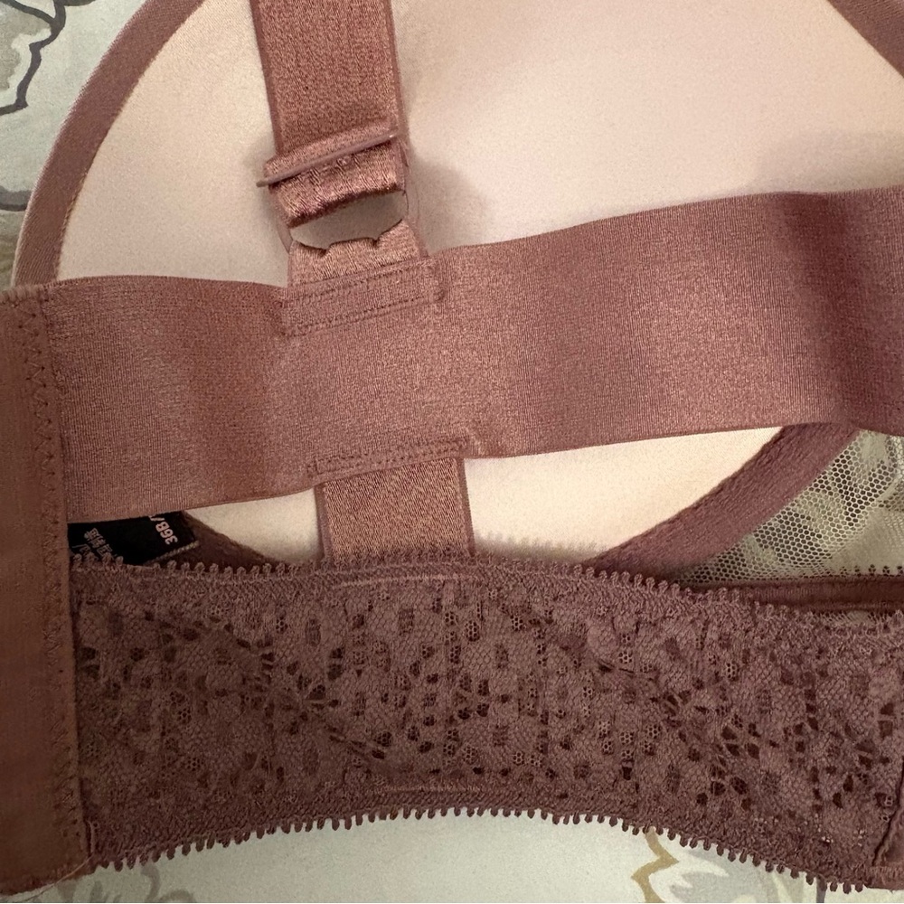 Victoria’s Secret Elegant Mauve Lace Very Sexy Push-up Bra Size 36B Padded Mesh - Picture 5 of 10